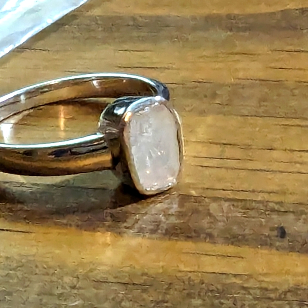 NWT.25ctw Stunning Polki diamond ring platinum over sterling size 7